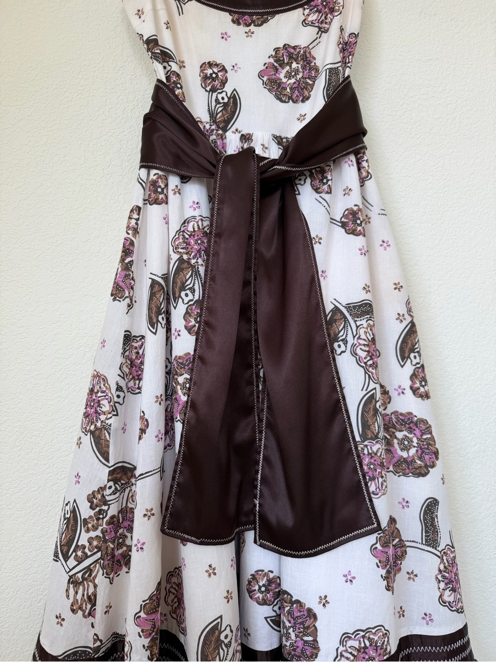 Chloé Y2K Floral Cottagecore Cotton Dress Belted Fit & Flare Sz 2 - Picture 10 of 16